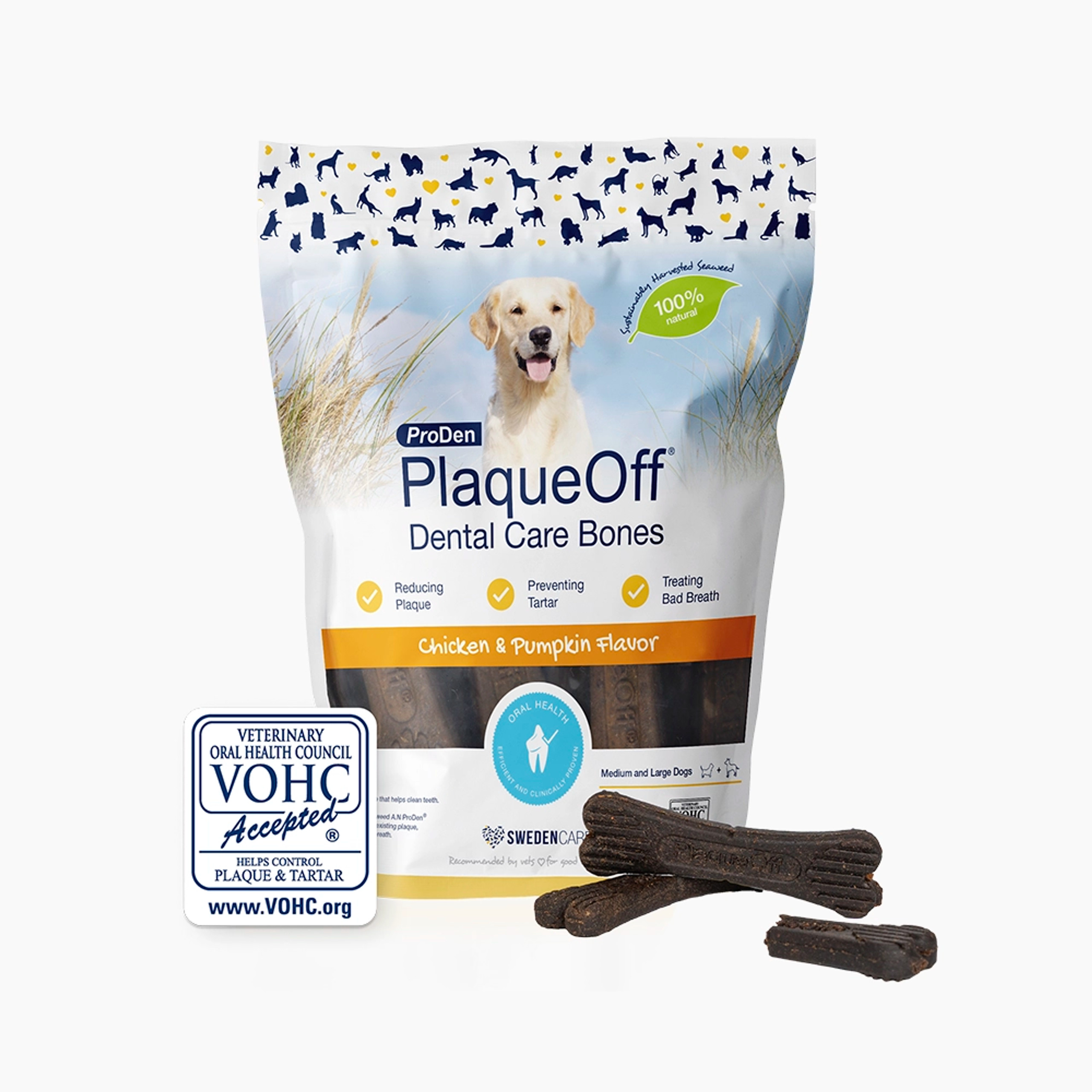 ProDen Plaque Off Dental Care Bones Chicken Pumpkin Large 482g